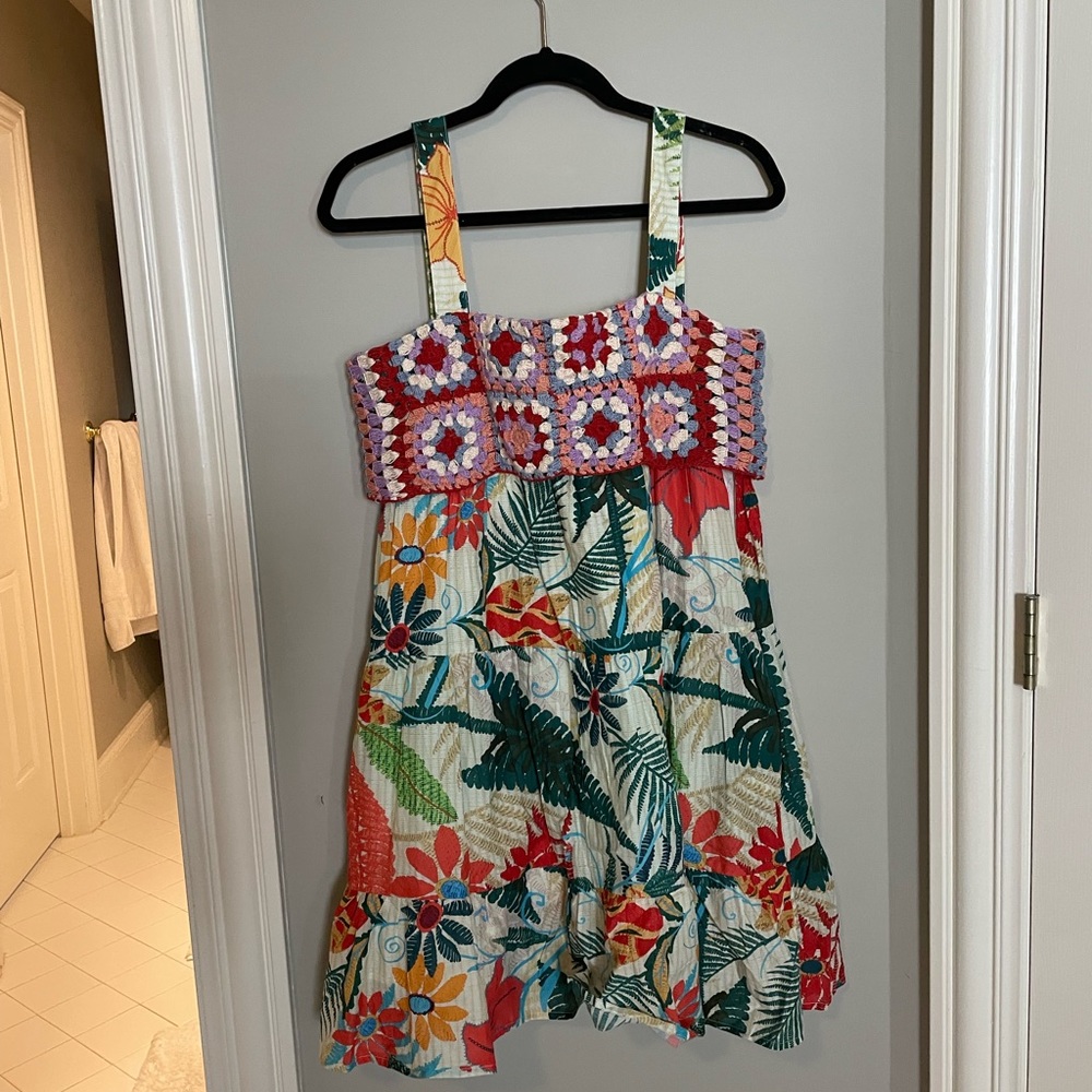 Farm Rio Crochet Mini Dress NWT size small sold out everywhere! - Picture 4 of 14